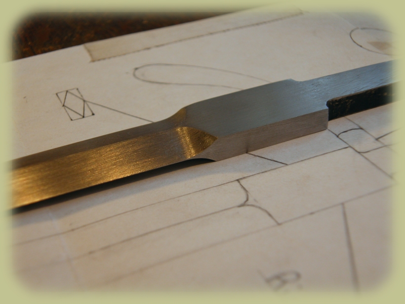 Detail of Drawing and Rough Filed Blade, Left Handed Dagger